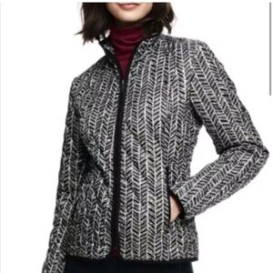 Lands End Primaloft Printed Quilted Zip Up Front Outerwear Jacket Plus Size 1X